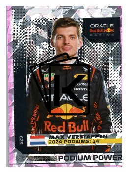 2025 Topps Turbo Attax F1 Oracle Red Bull Racing  Podium Power 329 Max Verstappen-Paralel Pink