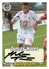 podepsaná fotbalová kartička 2014 MK FC Hradec Králové A7 Tomáš Holeš Rookie