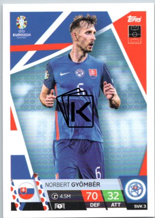 fotbalová karta Topps Match Attax EURO 2024 SVK3 Norbert Gyömbér (Slovakia)