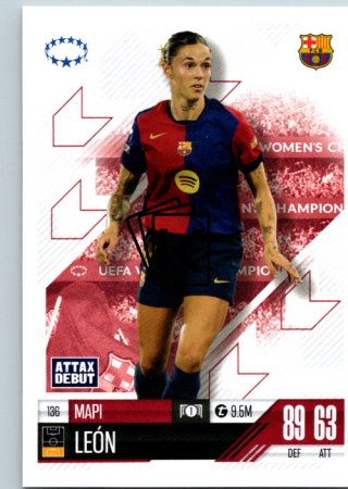 Fotbalová kartička 2024-25 Topps Match Attax EXTRA UEFA Club Competitions UWCL Cards 136.  Mapi León (FC Barcelona)