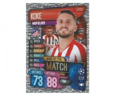 Fotbalová kartička 2019-2020  Topps Champions League Match Attax -  Man of the Match Koke Atletico Madrid