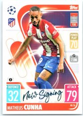 fotbalová kartička 2021-22 Topps Match Attax UEFA Champions League Update New Signing N26 Matheus Cunha  Atletico Madrid