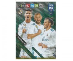 Fotbalová kartička Panini FIFA 365 – 2019 Attacking Trio 341 Real Madrid CF Asensio Benzema Bale