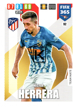 Fotbalová kartička Panini Adrenalyn XL FIFA 365 - 2020 Team Mate 92  Hector Herrera Atletico de Madrid