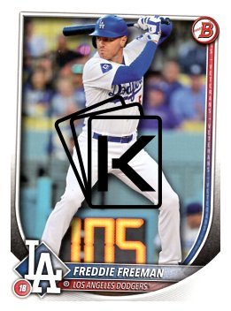 Baseballová karta 2025 Bowman 5 Freddie Freeman, Los Angeles Dodgers