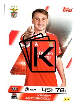 fotbalová kartička 2025-26 Topps Match Attax UCC 215 Kerem Aktürkoğlu (SL Benfica)