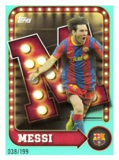 fotbalová kartička 2025-26 Topps Team set FC Barcelona Name in Lights Messi Mint /199