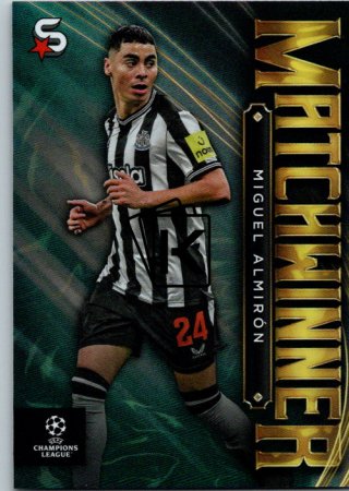 Fotbalová kartička 2023-24 Topps Superstars UEFA Club Competitions Matchwinner MW-23 Miguel Almirón (Newcastle United)