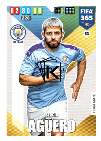 Fotbalová kartička Panini Adrenalyn XL FIFA 365 - 2020 Team Mate 63 Sergio Aguero Manchester City