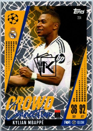 Fotbalová kartička 2024-25 Topps Match Attax EXTRA UEFA Club Competitions Crowd Connection 224 Kylian Mbappé (Real Madrid CF)