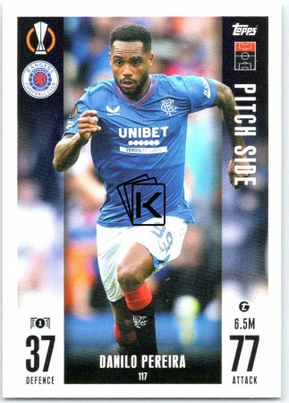 2023-24 Topps Match Attax EXTRA UEFA Club Competition Pitch Side 117 Danilo Perreira (Rangers FC)