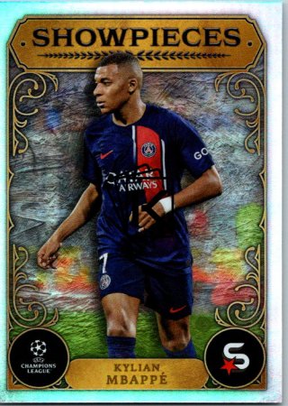 Fotbalová kartička 2023-24 Topps Superstars UEFA Club Competitions Showpieces 21 Kylián Mbappé (Paris Saint-Germain)