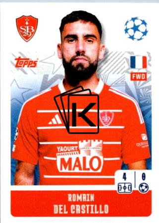 2024-25 Topps Champions League 377 Romain Del Castillo (Stade Brestois 29)