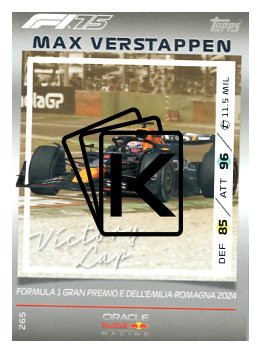 2025 Topps Turbo Attax F1 Oracle Red Bull Racing Victory Lap HP 265 Max Verstappen