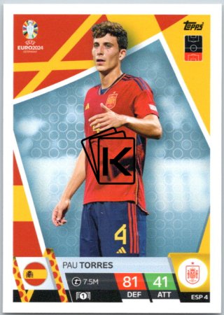fotbalová karta Topps Match Attax EURO 2024 ESP4 Pau Torres (Spain)