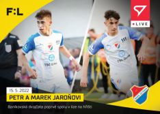 fotbalová kartička SportZoo 2021-22 Live L-141 Petr a Marek Jaroňovi FC Baník Ostrava