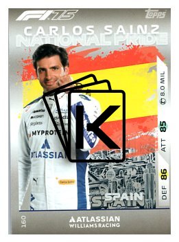 2025 Topps Turbo Attax F1 Williams Racing National Pride  160 Carlos Sainz