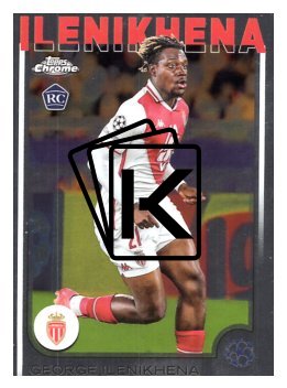 fotbalová kartička 2024-25 Topps Chrome 185 George Ilenikhena, AS Monaco RC