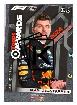 2025 Topps Turbo Attax F1 Oracle Red Bull Racing Topps Awards  288 Max Verstappen