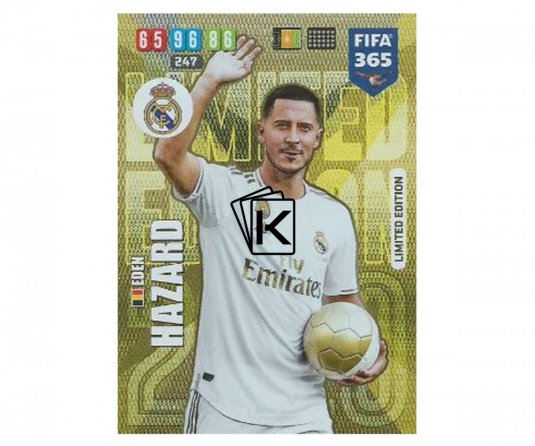 Fotbalová kartička Panini FIFA 365 – 2020 Limited Edition Eden Hazard Real Madrid CF XXL