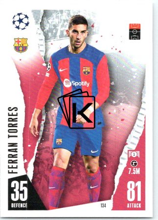 Fotbalová kartička 2023-24 Topps Match Attax UEFA Club Competitions 134 Ferran Torres FC Barcelona