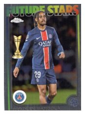 fotbalová kartička 2024-25 Topps Chrome UCC 116 Bradley Barcola, Paris Saint-Germain – Future Stars