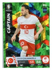 fotbalová karta Topps Match Attax EURO 2024 Green parallel TUR11 Hakan Calhanoglu (Turkey)