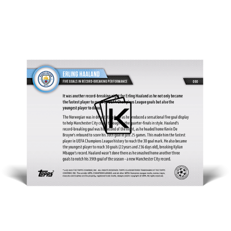 2022-23 Topps Now UCL 090 Erling Haaland - Manchester City