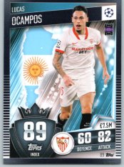 fotbalová kartička 2020-21 Topps Match Attax 101 Champions League 89 Lucas Ocampos Sevilla FC