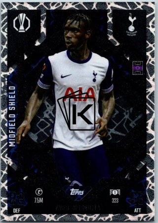Fotbalová kartička 2024-25 Topps Match Attax EXTRA UEFA Club Competitions Midfield Shield 323 Yves Bissouma (Tottenham Hotspur)
