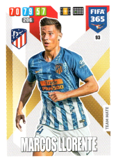 Fotbalová kartička Panini Adrenalyn XL FIFA 365 - 2020 Team Mate 93  Marcos LLorente  Atletico de Madrid