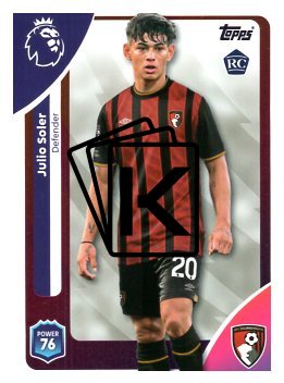 fotbalová kartička 2025-26 Topps  Premier League 41 Julio Soler (AFC Bournemouth)  -  Rookie