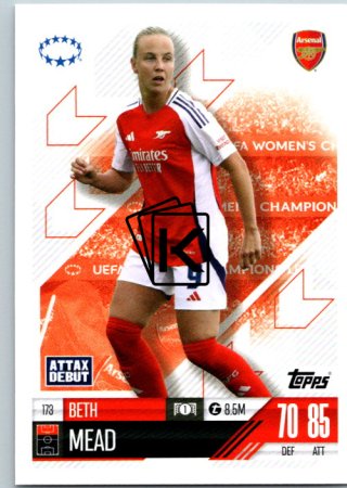 Fotbalová kartička 2024-25 Topps Match Attax EXTRA UEFA Club Competitions UWCL Cards 173.  Beth Mead (Arsenal)