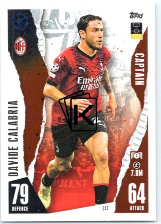 Fotbalová kartička 2023-24 Topps Match Attax UEFA Club Competitions 347 Davide Calabria AC Milan