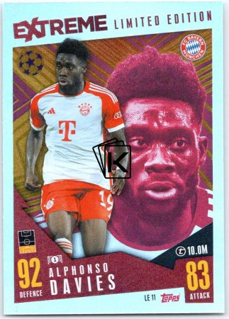 2023-24 Topps Match Attax EXTRA UEFA Club Competition Extreme Limited Edition LE11 Alphonso Davies (FC Bayern München)