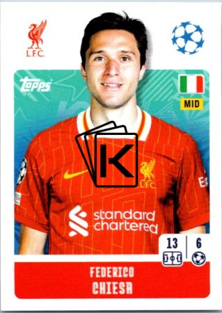 2024-25 Topps Champions League 267 Federico Chiesa (Liverpool)