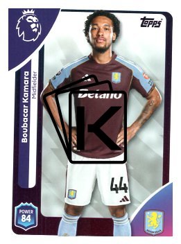 fotbalová kartička 2025-26 Topps  Premier League 25 Boubacar Kamara (Aston Villa)