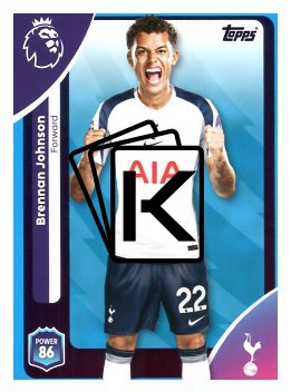 fotbalová kartička 2025-26 Topps  Premier League 265 Brennan Johnson (Tottenham Hotspur)-PARALLEL Blue