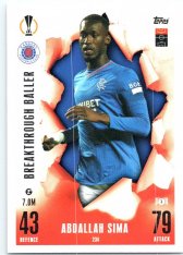 2023-24 Topps Match Attax EXTRA UEFA Club Competition Breakthrough Ballers 234 Abdallah Sima (Rangers FC)