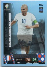 fotbalová karta Topps Match Attax EURO 2024 Legend Signature Style LSS8  Zinédine Zidane (France)