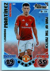 Fotbalová kartička 2024-25 Topps Match Attax EXTRA UEFA Club Competitions Topps Heritage - Man of the Match 273 Lisandro Martínez (Manchester United)
