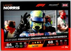 2021 Topps Formule 1 Turbo Attax Live Action 135 Lando Norris Mclaren