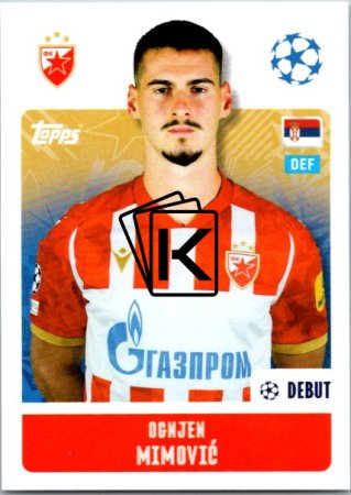 2024-25 Topps Champions League 460 Ognjen Mimović (FK Crvena Zvezda)