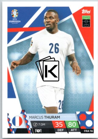 fotbalová karta Topps Match Attax EURO 2024 FRA16 Marcus Thuram (France)