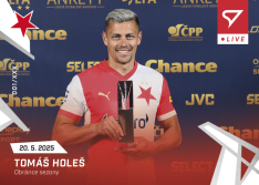 fotbalová kartička 2024-25 SportZoo Chance Liga Live L-66 Tomáš Holeš Slavia Praha
