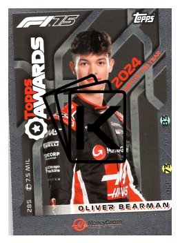 2025 Topps Turbo Attax F1 Moneygram Haas Topps Awards  285 Oliver Bearman