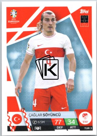 fotbalová karta Topps Match Attax EURO 2024 TUR3 Çağlar Söyüncü (Turkey)