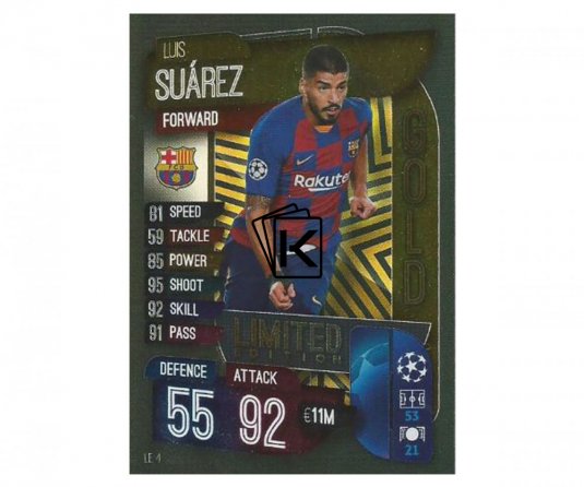 Fotbalová kartička 2019-2020 Topps Match Attax Champions League Limited Edition GOLD Luis Suarez  LE 4