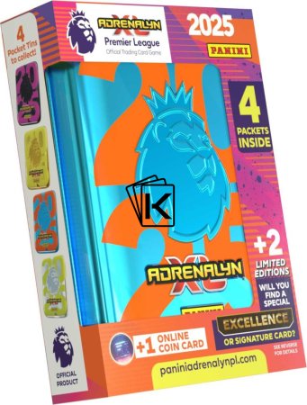2024-25 Panini Premier League Adrenalyn XL Malá Plechová Krabička