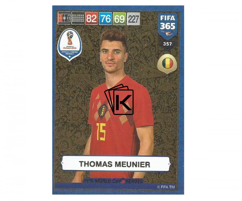 Fotbalová kartička Panini FIFA 365 2019 Heroes 357 Thomas Meunier